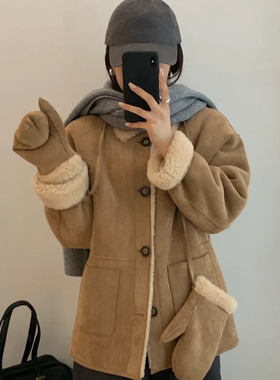 米米羊毛颗粒外套羊毛外套(配手套)（含100羊毛）25329