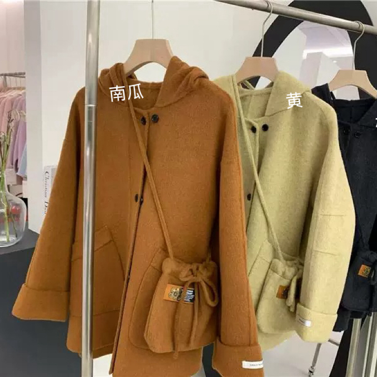 米米宽松羊毛外套(配可拆卸小包)(含70羊毛)MQ- YM3615699