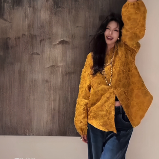 米米店上新啦春晖容光拼接提花袖口压褶丝绒外套短外套YS1-DX021