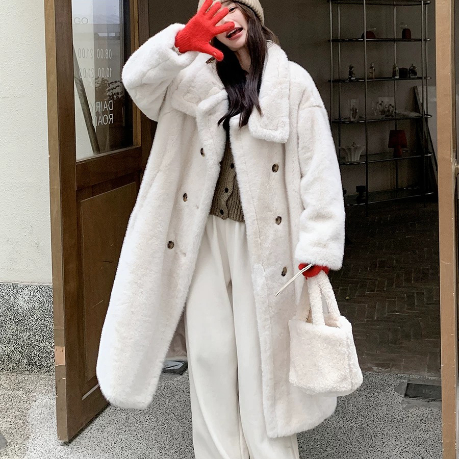 米米设计仿貂绒皮毛一体爆款长款加厚毛毛保暖大衣MJ3610099-2