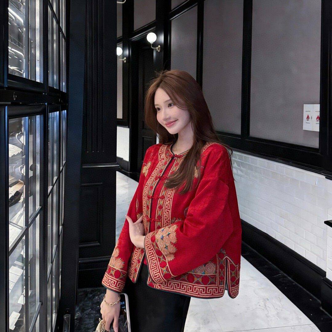 米米店26年早春人丝龟裂纹刺绣国风短外套YS9-G205,女装/女士精品,时尚套装,淘宝优惠券,粉丝福利购,淘宝优惠卷