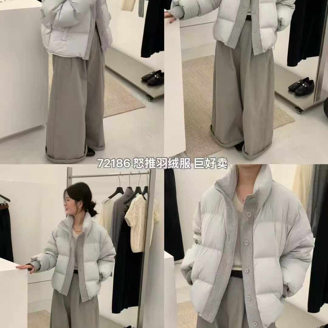 米米绒服女欧洲站新款韩版显瘦白鸭绒面包服保暖羽绒服外套68002