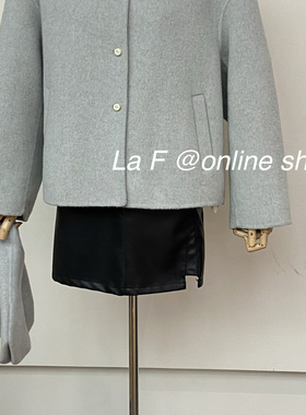 米米圆领羊毛外套(配手提包)（含6.5羊绒）(75.8羊毛)YH17660