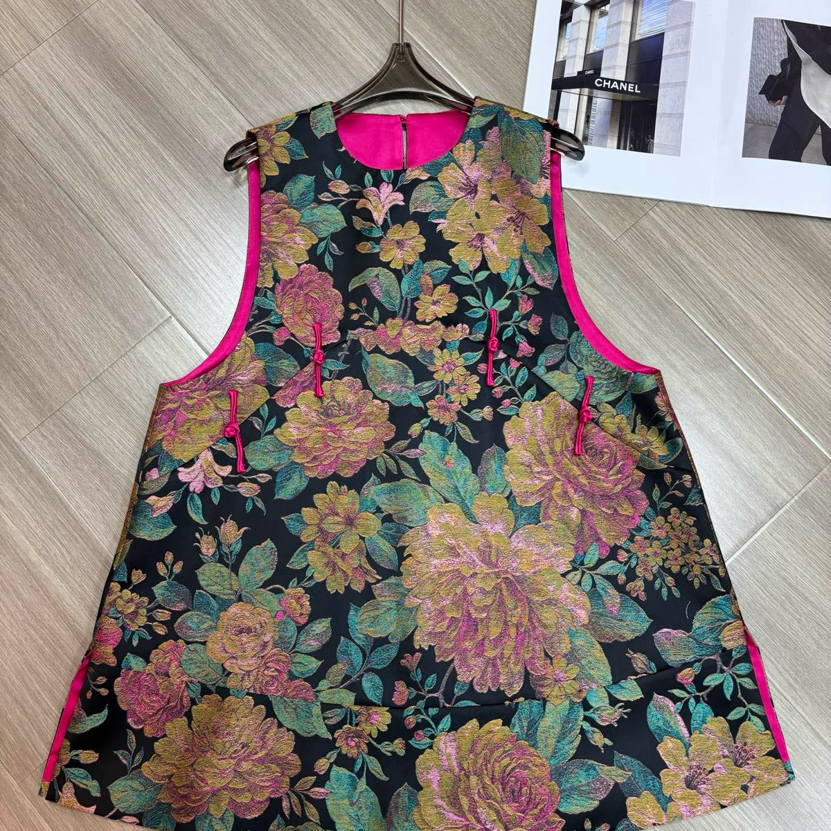 米米上新新中式设计感气质时髦盘扣侧开叉中长款马甲马甲A77201