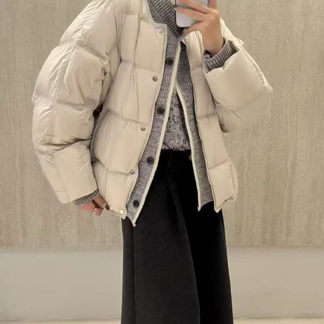 米米店高端时尚百搭假两件冬季新款加厚保暖羽绒服外套YS2-6016