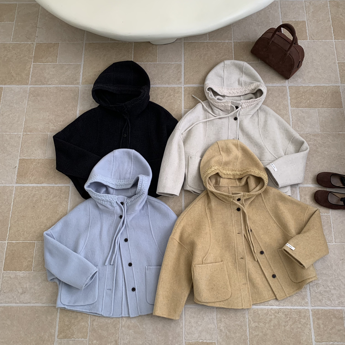 米米韩女必入超精致超减龄连帽设计羊毛外套(含100羊毛)SJ8636HX