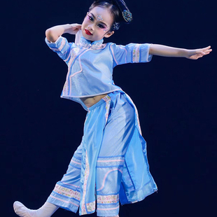 小兰花奖俏灵儿演出服还珠格格服清朝满族服饰宫廷旗服儿童舞蹈服