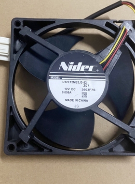 冰箱散热风扇 现货U12E12MS2J3-52 12V 0.058A套管三叉大头