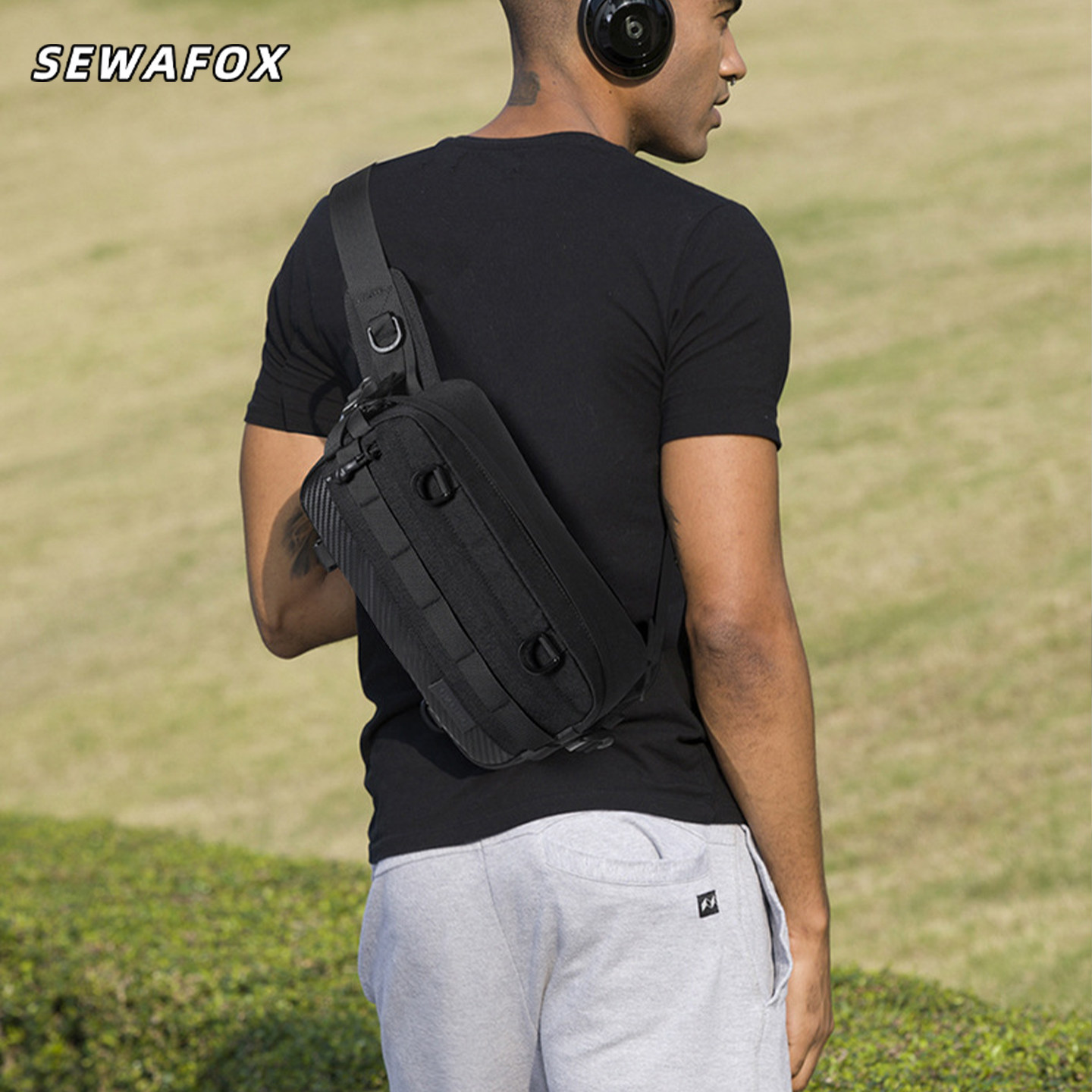 SEWAFOX男士战术多功能防水胸包