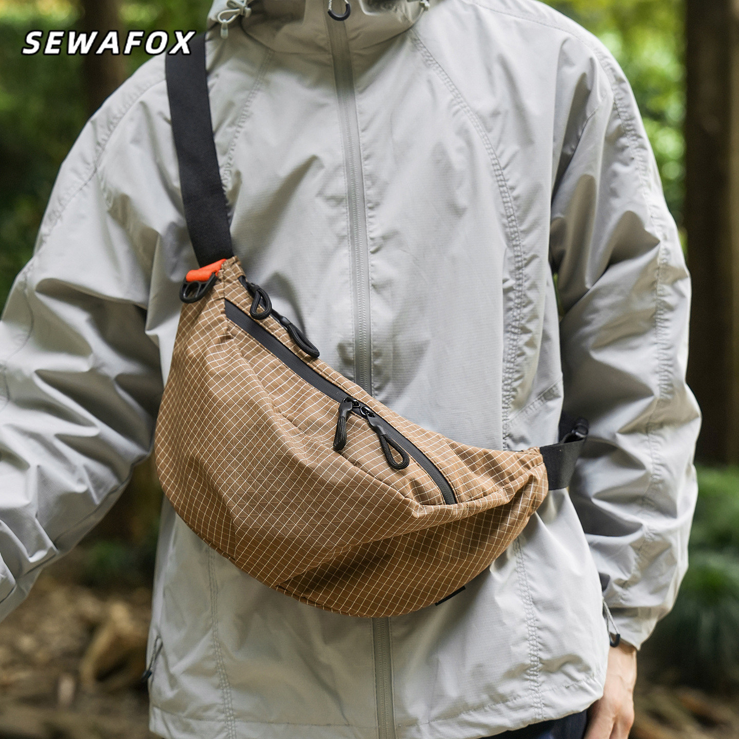 SEWAFOX男士防水尼龙斜挎胸包