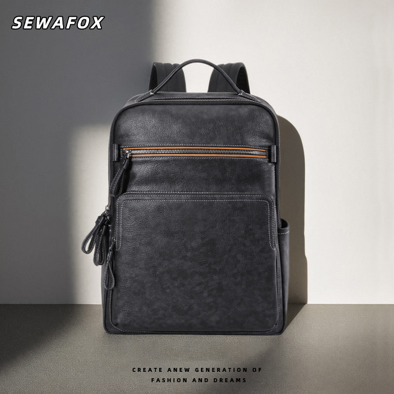 简约商务男款通勤双肩包