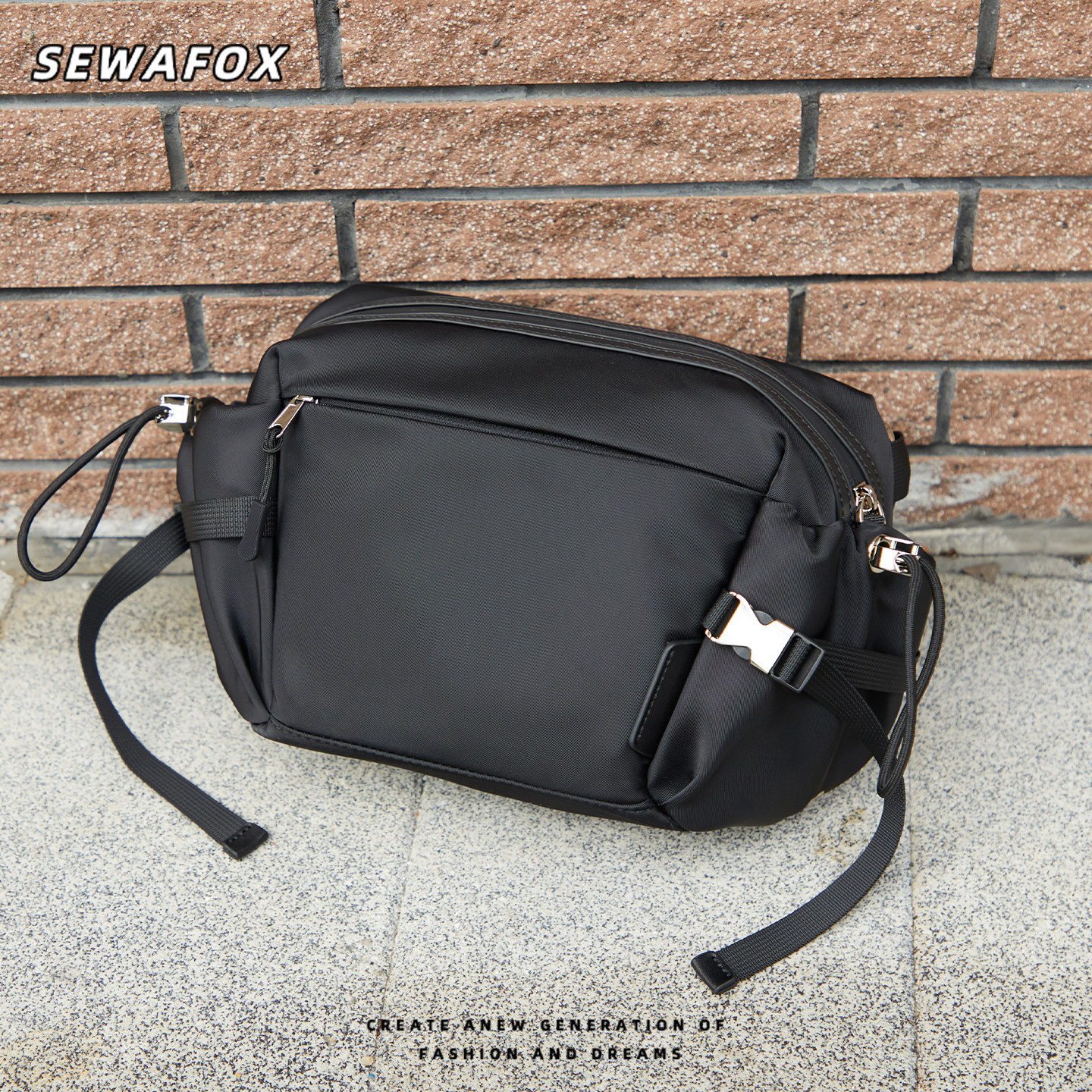 男女同款休闲通勤斜挎包简约便携邮差包户外运动旅行多功能单肩包