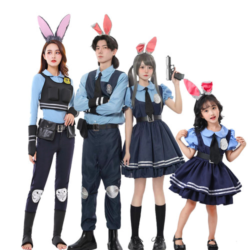 万圣节疯狂动物城兔朱迪cosplay服装警官judy全套zootopia尼克服