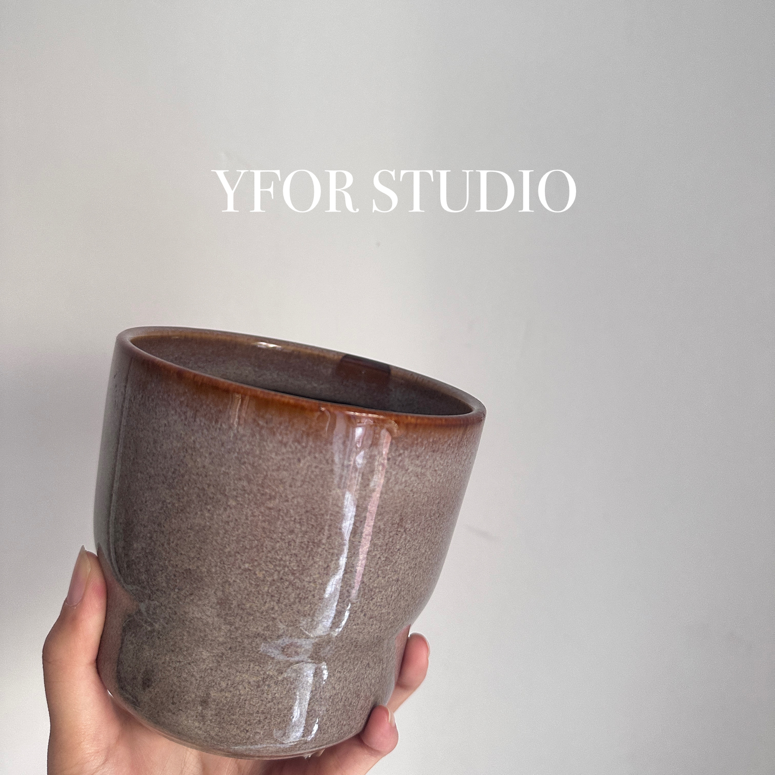 出口外贸彩芋热植灰色系蝴蝶兰陶瓷无孔花盆