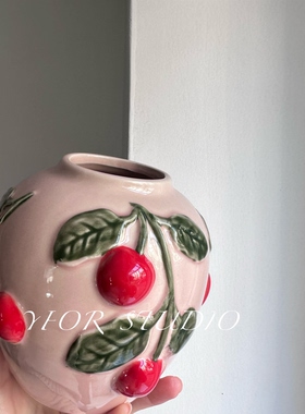 出口外贸原单复古田园花朵创意陶瓷装饰干花花客厅餐桌花瓶