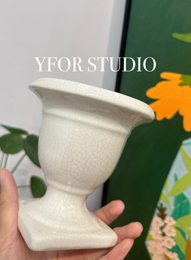 【YFOR】家居复古外贸法式小陶瓷浮雕绿植多肉小蝴蝶兰花盆栽花翁