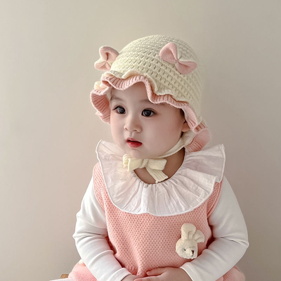 女孩洋气时髦帽子无品牌保暖无檐