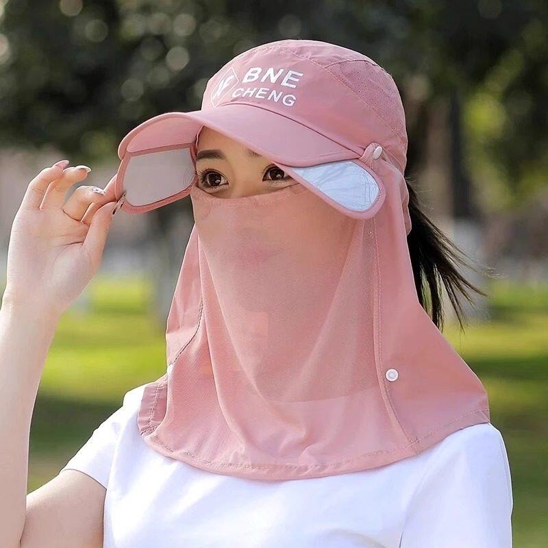 遮阳帽子女款夏季遮脸防晒面罩防