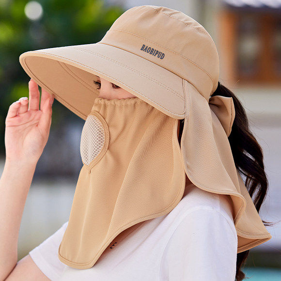 新款帽子女防曬帽夏紫外線采茶帽