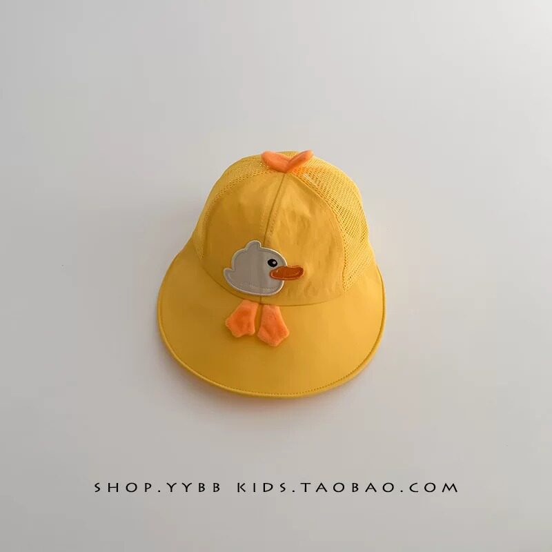 儿童帽子夏季薄款大帽檐遮阳鸭舌帽男女宝宝可爱防晒出游棒球帽潮