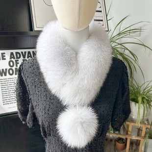 整皮狐狸毛围巾女冬季韩版保暖围脖高级感护颈保暖真毛毛领小围脖