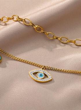 极速16L StaCSiXinlless SNteel 3ecklace Devi Eye Necklace Mul