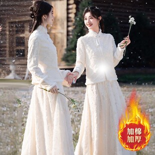 冬款加厚伴娘服h中国风秋冬旗袍2025新款冬季中式冬天平时可穿女