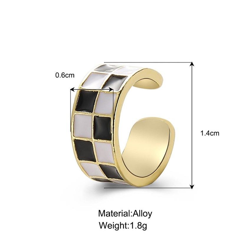 极速Ear clip 复古黑白棋格y盘 滴油开口耳夹ins个性无耳洞耳骨夹,饰品/流行首饰/时尚饰品新,耳钉,淘宝优惠券,粉丝福利购,淘宝优惠卷