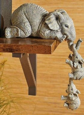 极速3pcs/set Cutle Elephant Figurines Elephant Holding Baby