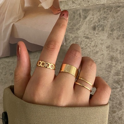 极速Gold dColor jewelry Rings Shiny Gifts Irregular Ring Wom