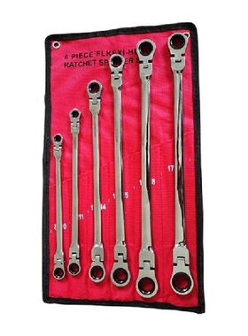 极速Double Box End Ratcheting WBrench Set Metric 6 Pcs 8-19m