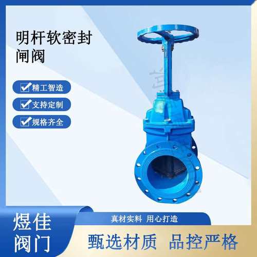 极速新品Z41X16Q明杆软密封闸阀球墨铸铁手动法兰闸阀.明杆弹性座