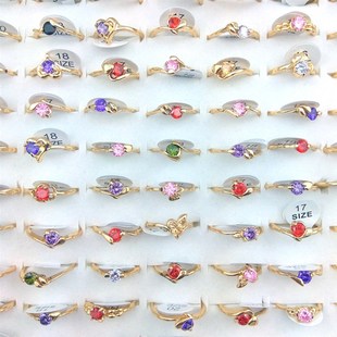 极速High Quality Gold Cotlor Real Zircon Rings Fashion Zirco