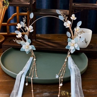 极速汉服懒人发箍k头饰流苏步摇古风圣母光环仙女发箍日常短发古