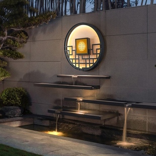 极速水幕墙装饰品室外鱼t池造景庭院水系景观摆件瀑布出水口假山