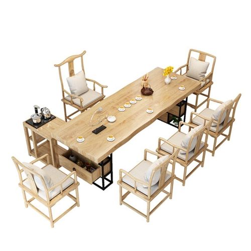 极速实木茶桌椅组合n新中式茶台原木色大板禅意茶具套组一体茶几