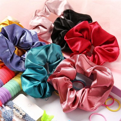 极速Solid coilor large intestine hair circle 复古法式纯色大