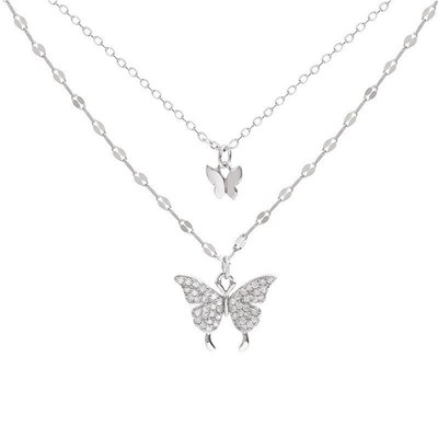 极速New Shiny Butterfly Necklace Ladies Exquisite DoXuble La