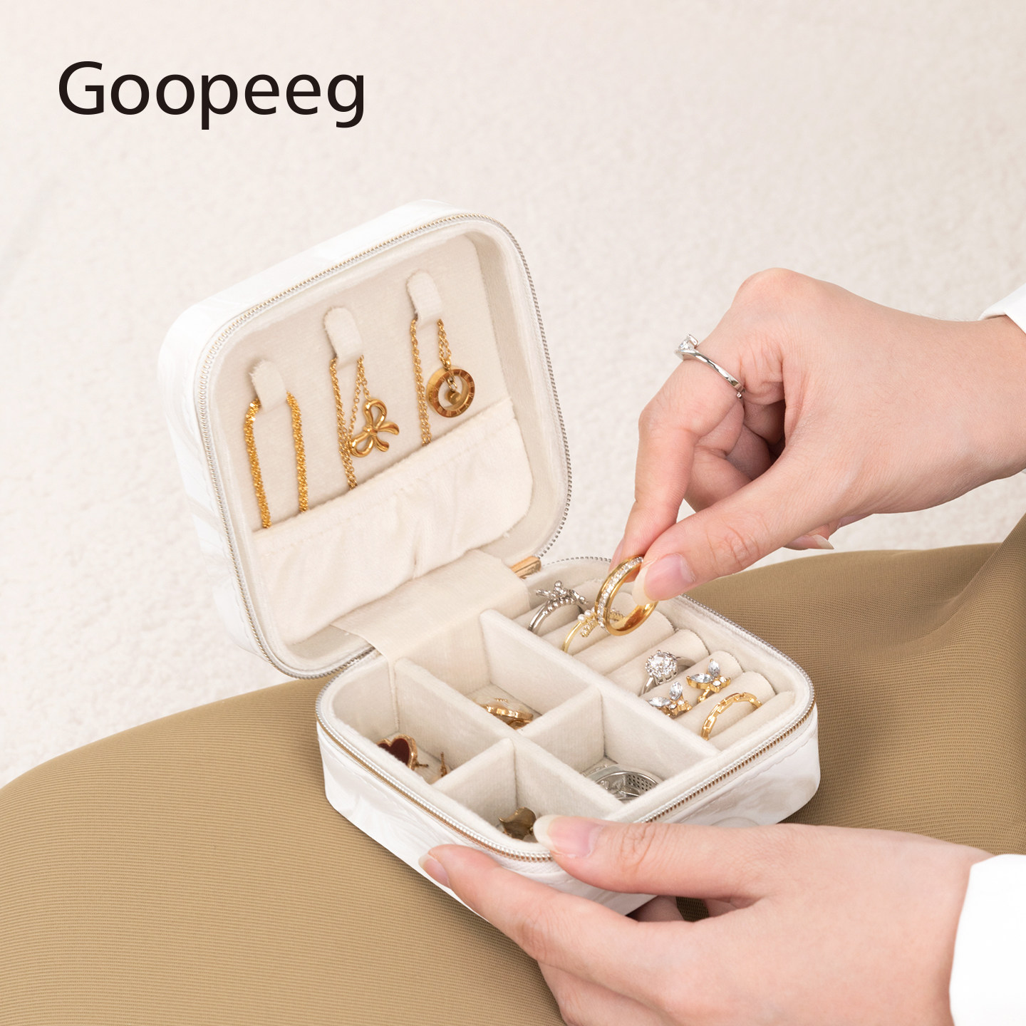 首饰盒高档精致首饰收纳包耳钉耳环耳饰项链戒指收纳小型随身便携