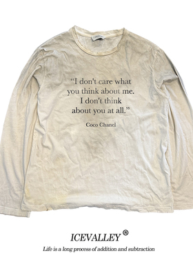 MELANIN 脏脏T英文slogan怀旧作古风喷马骝工艺小众欧美长袖T恤