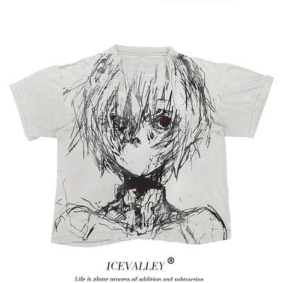 MELANIN 黑色素刺青 手绘线稿重磅小众设计感动漫插画百搭短袖T恤