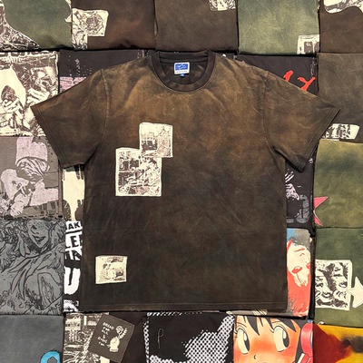 MELANIN 黑色素刺青 百搭小众贴布绣中式复古宽松水洗做旧短袖