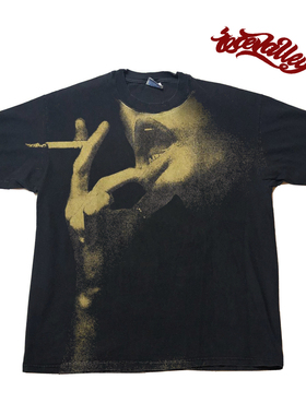 MELANIN 黑色素刺青  重磅水洗做旧复古嘻哈脏染嬉皮士短袖T恤