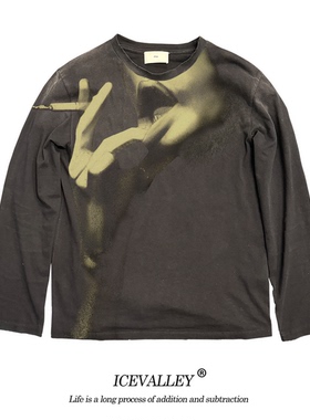 MELANIN 脏脏T 喷马骝脏染时尚独特设计款别致纹身师小众长袖T恤