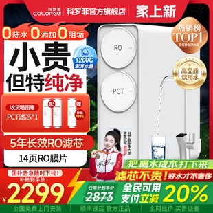 科罗菲水宝宝净水器厨下1200G家用直饮RO反渗透 政府补贴20%