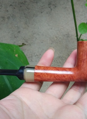 意大利进口石楠木根实木手工中号撞球款直款式烟斗9MM过滤送配套