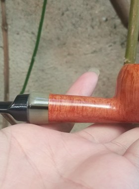 意大利石楠木实木手工中号长杆苹果款烟斗9MM烟道过滤斗粮 送工具