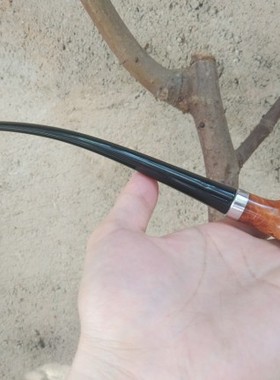 意大利石楠木实木手工中号 火山阅读斗读书烟斗9MM长杆长嘴送配件