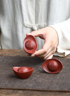 招财元宝手工紫砂装饰摆件