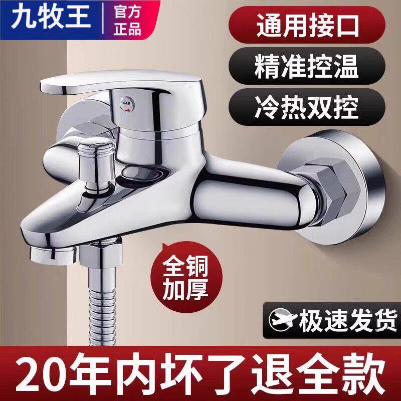 九牧王全铜混水阀二合一冷热水龙头花洒套装一体淋浴水龙头混水阀